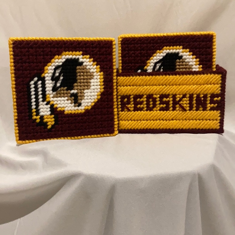 Redskins 5 piece coaster set handmade